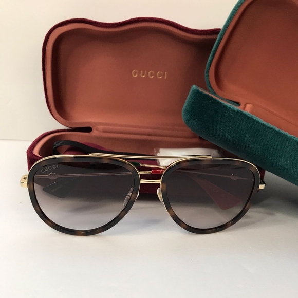 New - 💯 Original GUCCIAcetate Aviator Sunglasses GG0062S Tortoise - Picture 7 of 11
